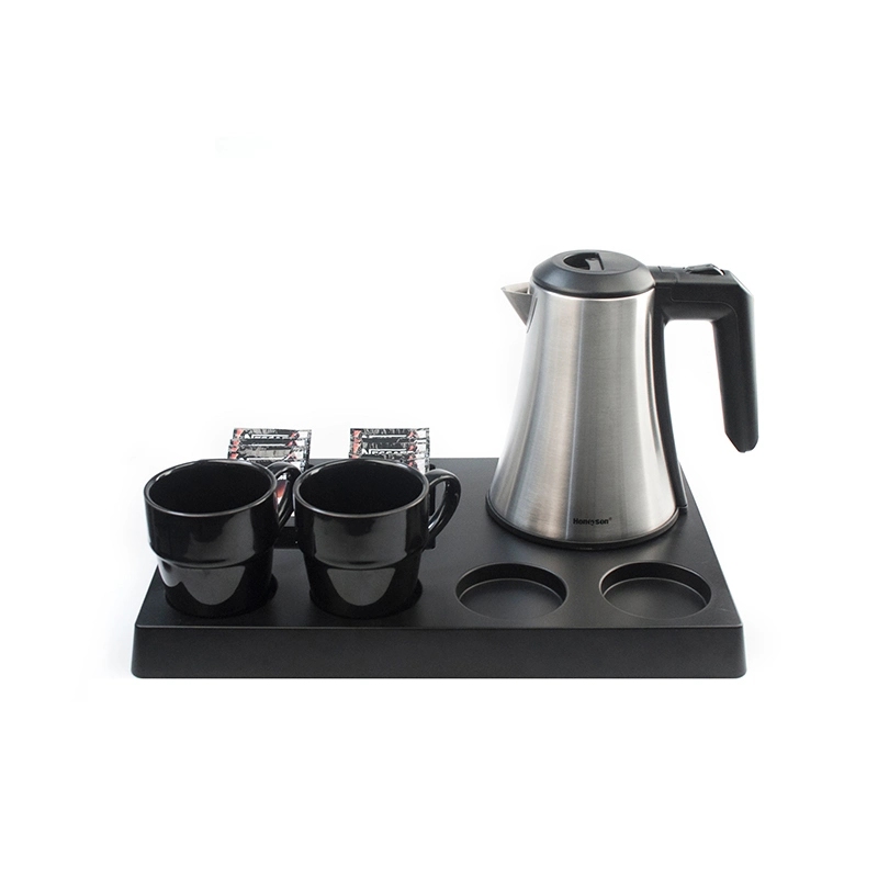 0.8L Stainless Steel Hospitality Electric Kettle Tray Sets for Hotel