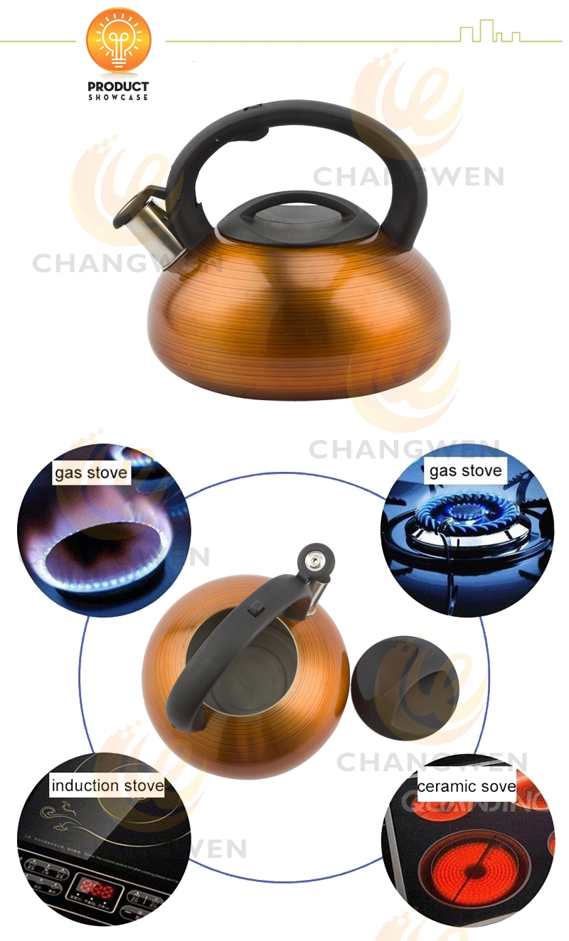 304 Stainless Steel Non Electric Eco Friendly Kettles with Copper Color Painting