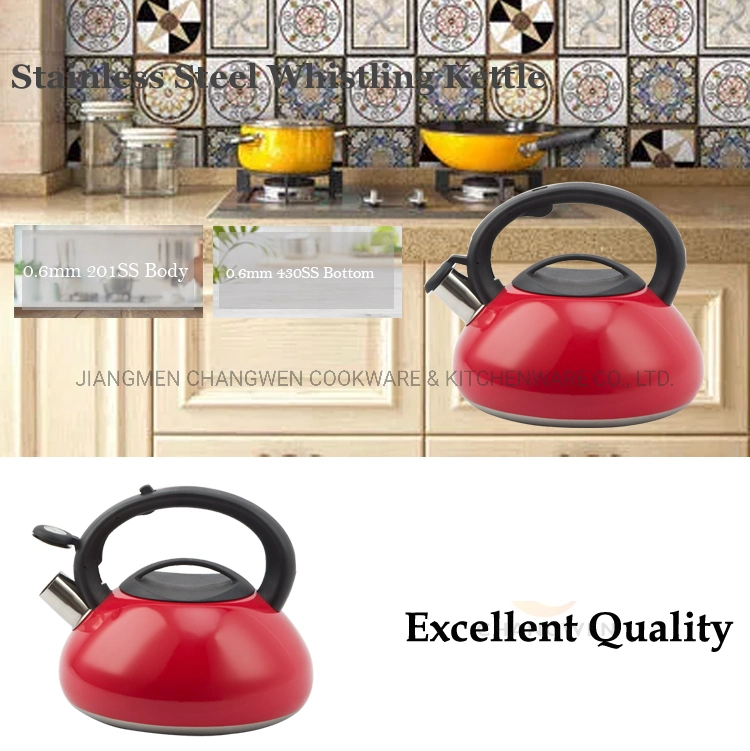 2021 New Arrivals Luxury 3.0 Liter Stainless Steel Whistling Kettle Water Kettle with Red Painted