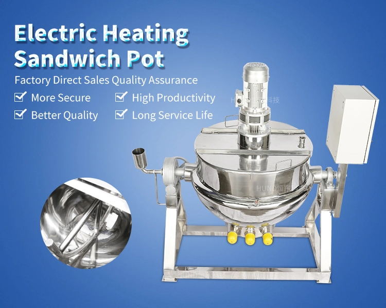 Tilting Stainless Steel Steam/Electric/Gas Heating Cooking Jacketed Kettle for Caramel and Milk