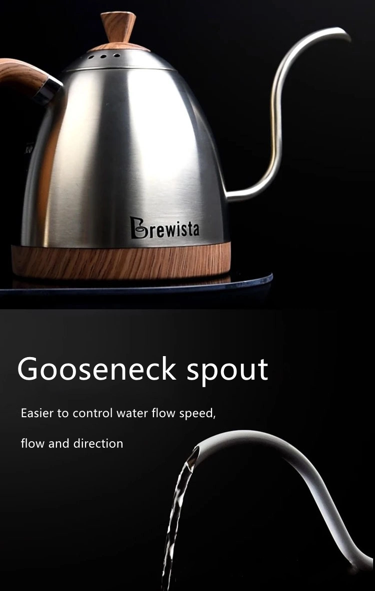 Intelligent Temperature Control Kettle Gooseneck Type Hand Coffee Pot Stainless Steel Drip Coffee Pot
