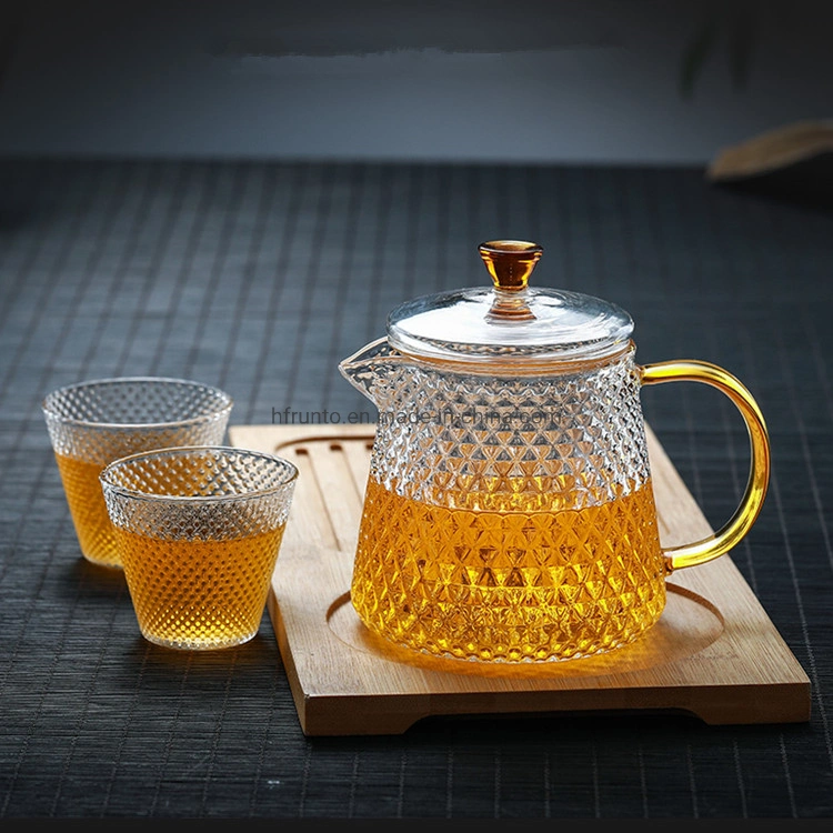 Glassware 500ml Drinking Coffee Water Bottle Pot with Cups Transparent Glass Teapot Kettle Set