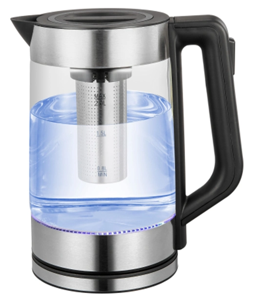 Portable Kitchen Appliances LED Electrical Glass Tea Maker Glass Water Kettle