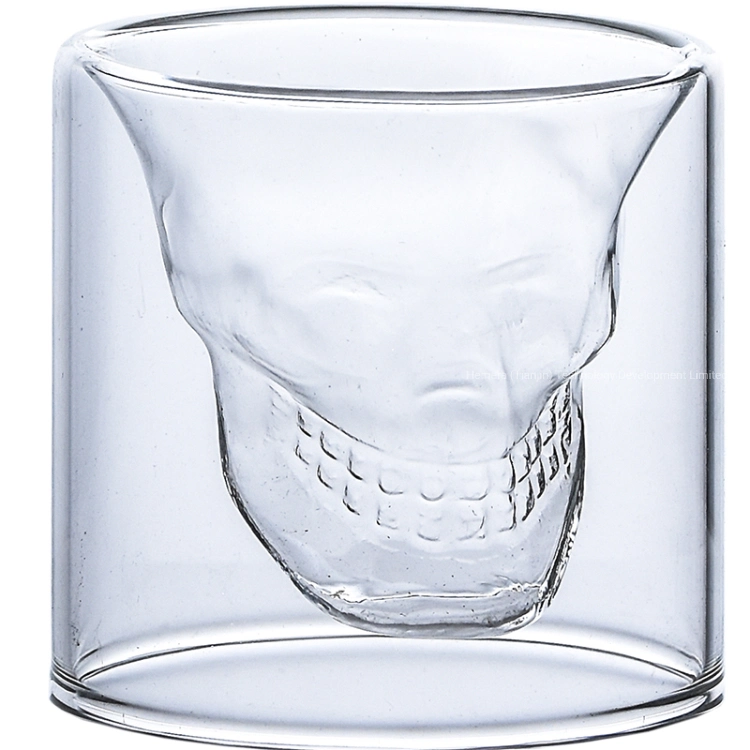 25/75/150/250 Ml Borosilicate Glass, Double Wall Glass Whiskey Skull Cup