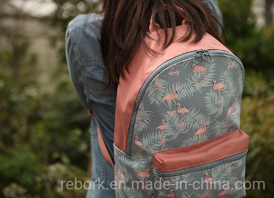 Academy Style Canvas Rucksack Printed Waterproof Versatile School Bag Portable Backpack for Girls