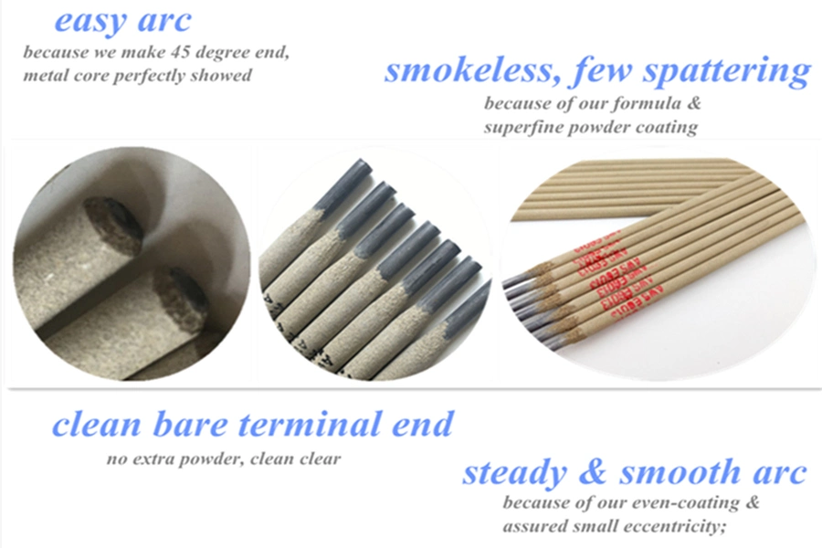 Low Smoke Easy Slag Remove Carbon Steel or Stainless Steel or Cast Iron Coated Stick Welding Electrode for AC DC All Position Welding in Building Aws E6013