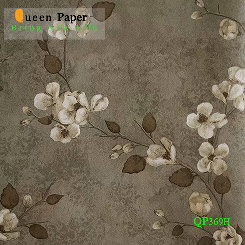 Rural Style of The Republic Flower Wallpaper for Restaurant Building Material for Decoraton Material