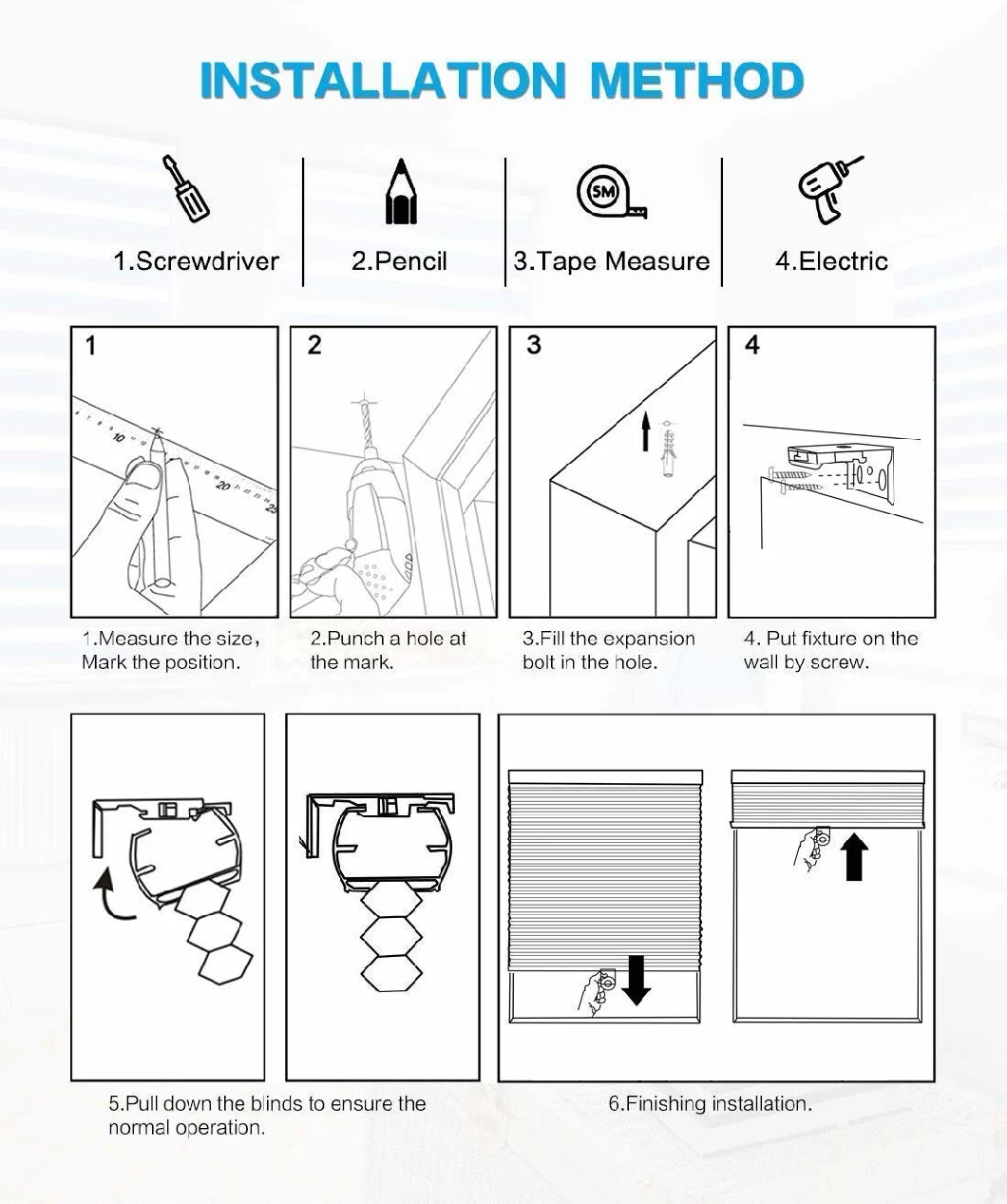 Cordless Cellular Shades Blackout Pleated Fabric Honeycomb Window Blinds