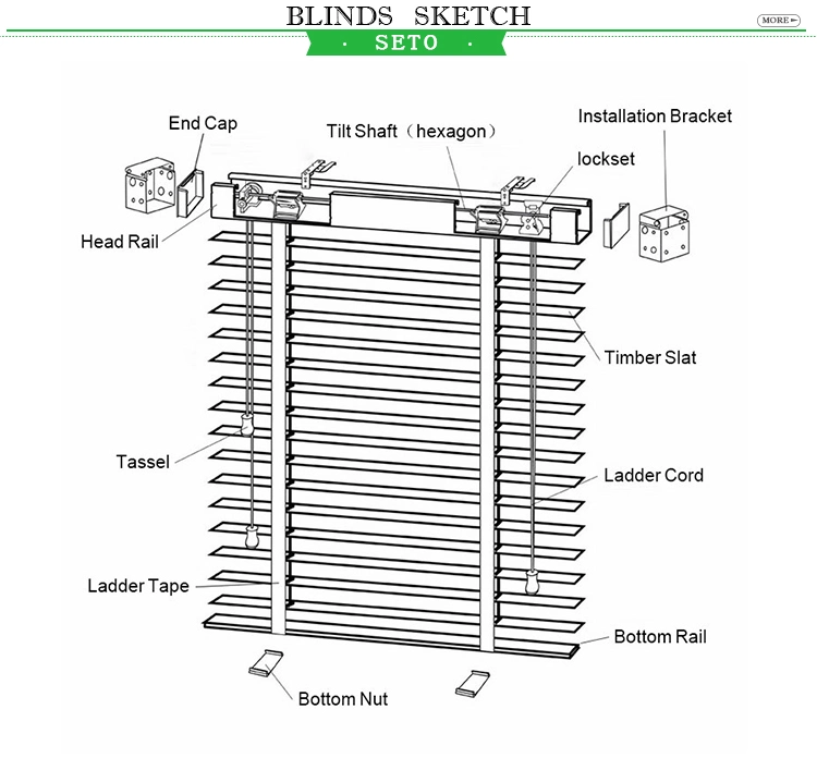 Custom Blind, Wood Vertical Blind, Motorized Wooden Venetian Blind