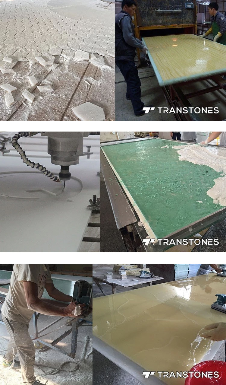 Popular Translucent Artificial Onyx Stone Polished Big Slab Alabaster Counter Top