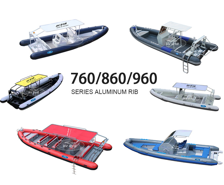 Rib Boat with Sunshade 8.8m Aluminum Hull Inflatable Rib Boat with Sunshade
