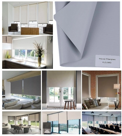 Thinner Fiberglass Window Curtain Fabric Fireproof PVC Roller Blinds