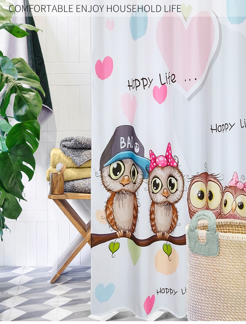 Printed 3D Shower Curtains Bathroom 2020 New Design Fabric Funny Curtains for Bathroom Poliester