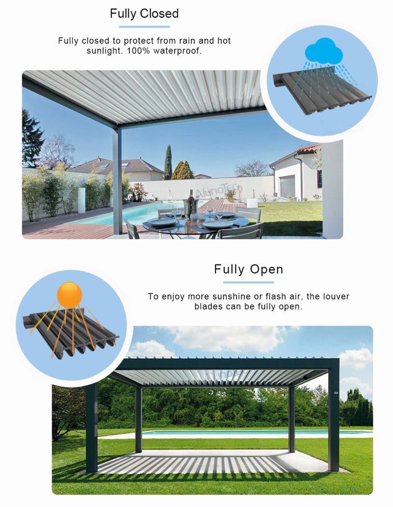 Professional Factory Metal Pavilion with Side Sun Screen