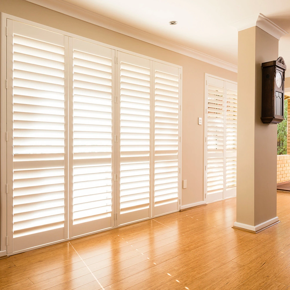 Custom Indoor Wood Window Blinds Folding Plantation Window Shutters