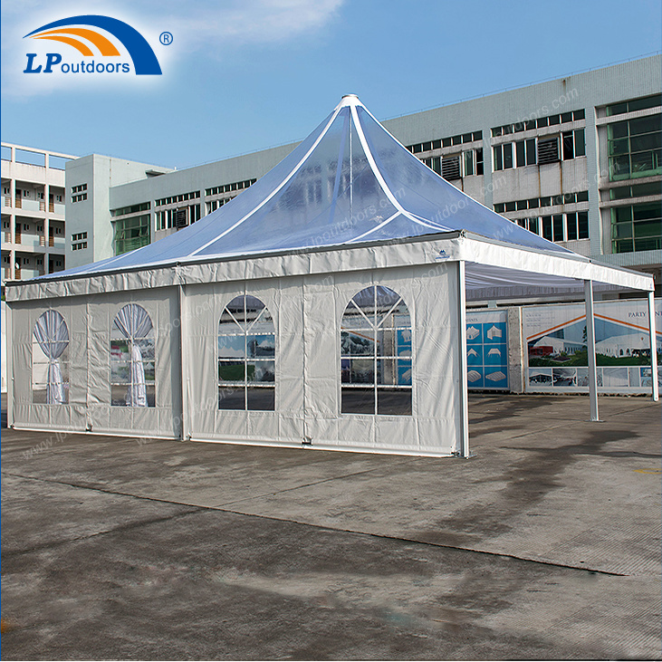 10X10 Big Transparent Pagoda Marquee Tents with Decoration for Outdoor Events
