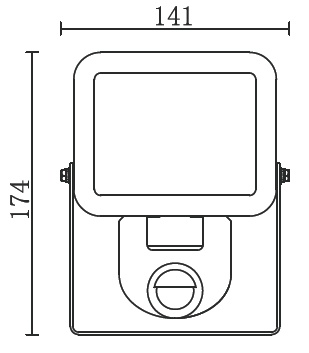 IP54 10W/20W/30W/50W 220-240V Slim LED Floodlight (DOB) with Motion Sensor, with Ce EMC RoHS Certificates