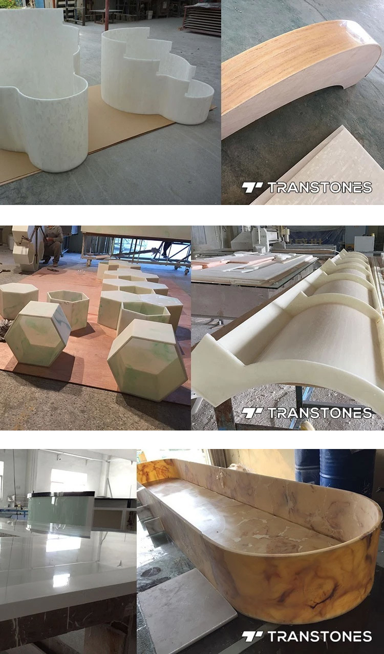 Popular Translucent Artificial Onyx Stone Polished Big Slab Alabaster Counter Top