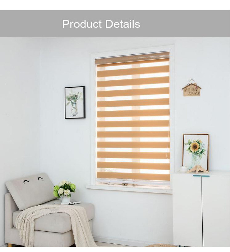 Zebra Roller Blinds with Valance Double Layer Zebra Fabric Curtains