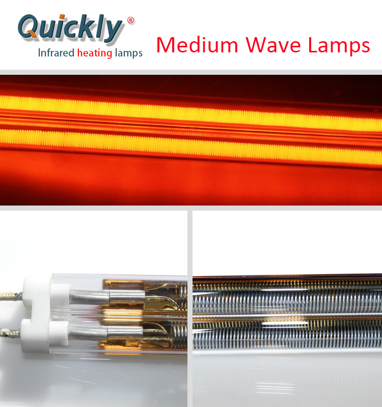 Medium Wave Infrared Heating Lamp for Solar Screen Printer