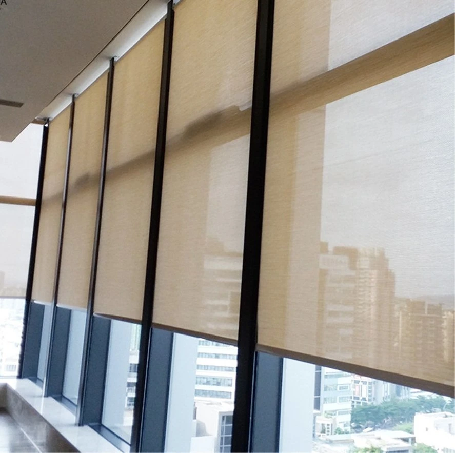 Manufacturer Indoor Comfortable Sun Shade Blackout Window Shades Roller Blinds with Guid Rail &Roller Box