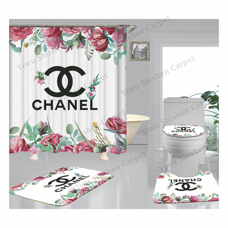 Funny Custom Printed Black Shower Curtains with Hooks