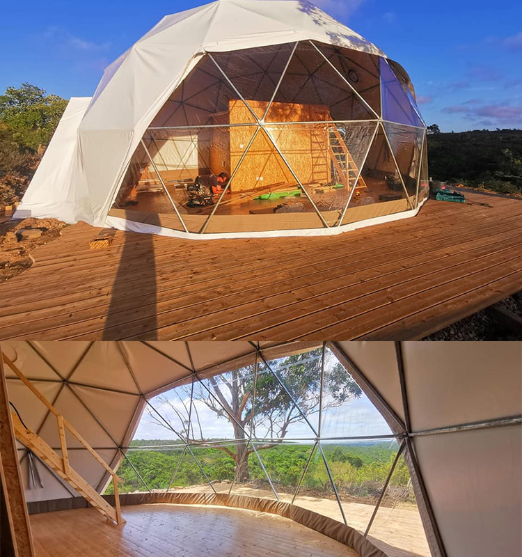 Customized Glamping Glowing Dome Tents for 2-8person
