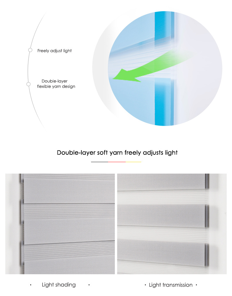 Light Adjustable Zebra Curtains, Easy Fix Double Roller Window Blinds