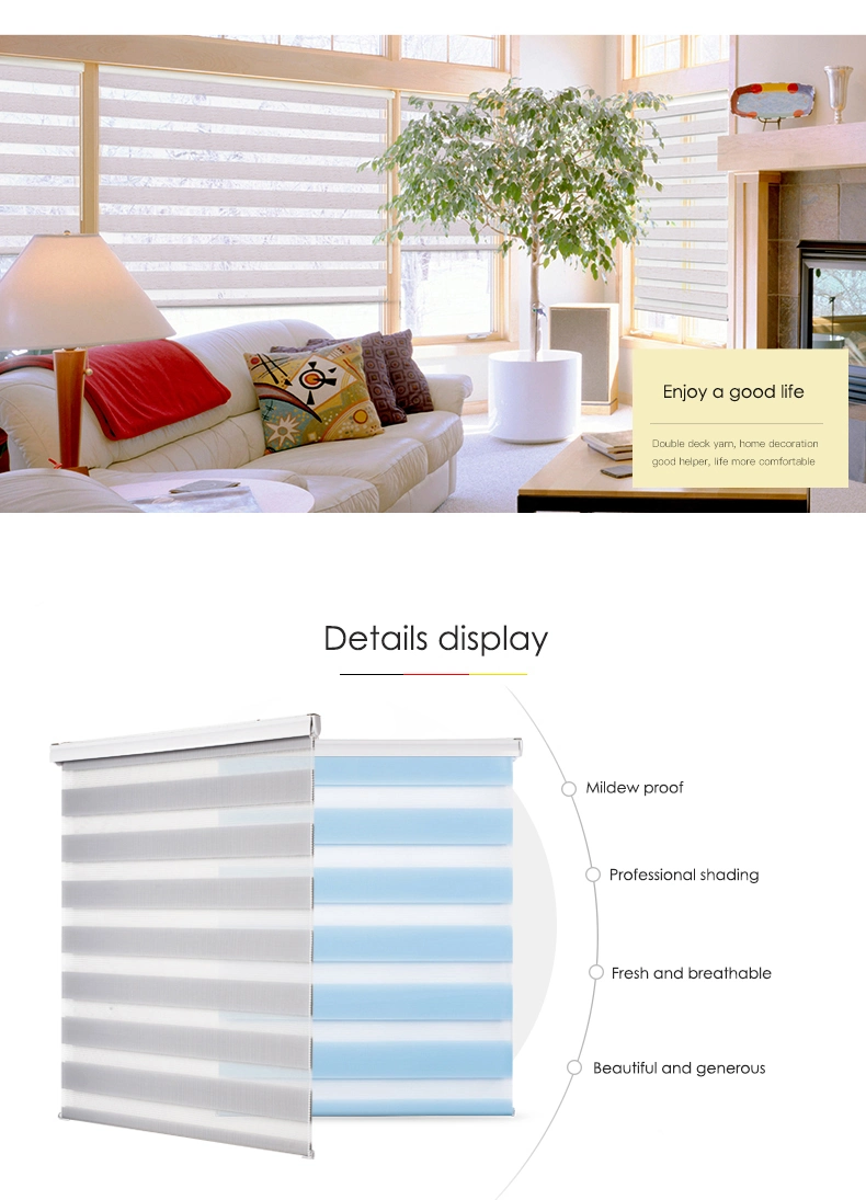 Kitchen Window Blinds Anti-UV Dual Layer Waterproof Zebra Blinds
