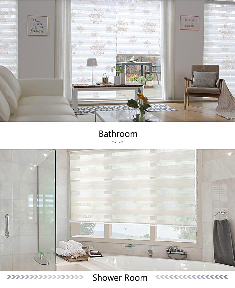 Decorative Day and Night Double Zebra Roller Curtain Dual Layer Roller Blinds