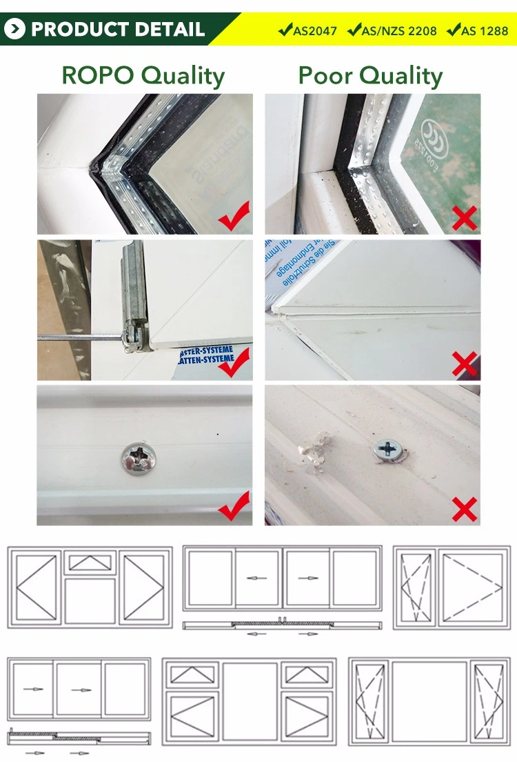 Hurricane Impact Chain Winder Awning Windows, Double Glazed with Blinds Windows