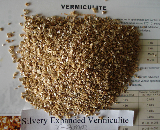 Thermal Insulation Material Fireproof Material Used Golden and Slivery Expanded Vermiculite