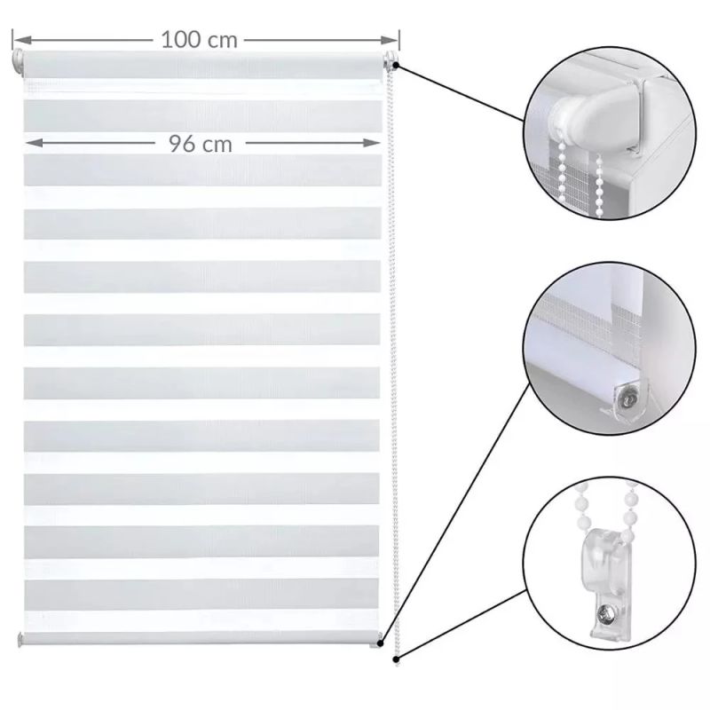 Adjustable Light Zebra Curtains/Easy Fix Double Roller Blind