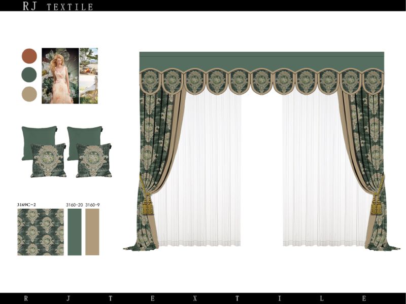 Luxury European Style Fancy Curtain Fabric Curtains for The Living Room