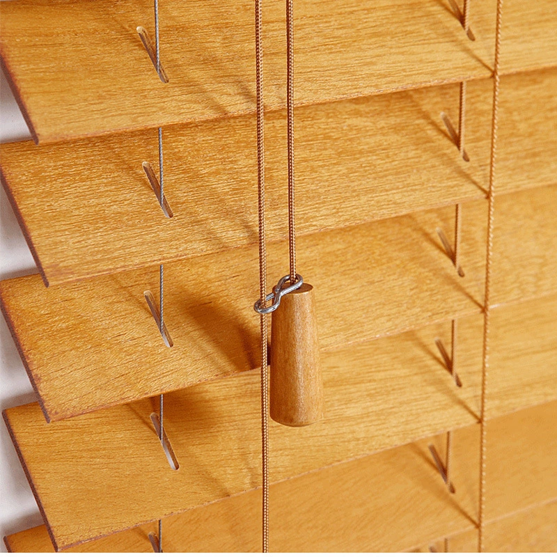 Fake Wood Venetian Blinds Cloth Tape Wand Tilt Control Shutters