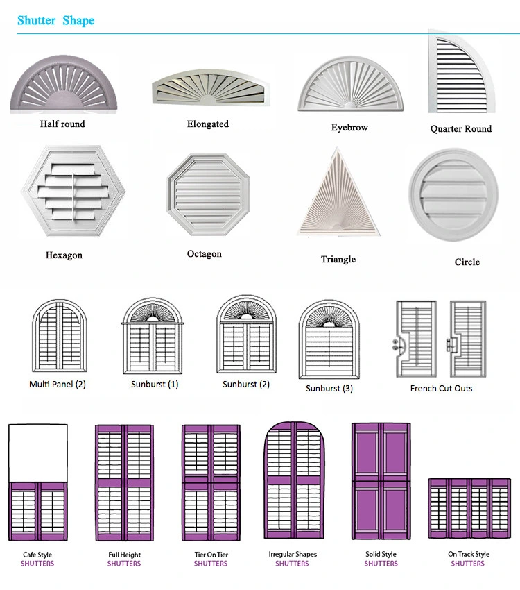 Custom White Indoor Wood Window Blinds Folding Plantation Window Shutters