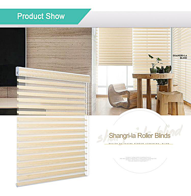 100% Polyester European Style Zebra Blinds Two Layer Roller Blinds