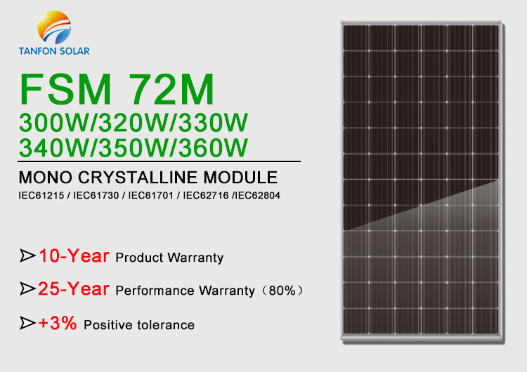 All Black Solar Panel 310W Monocrystalline Solar PV Modules