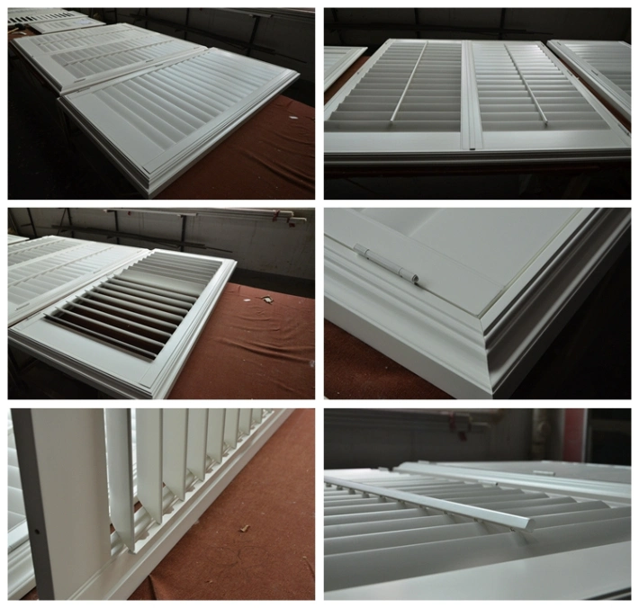 89mm Louver Window Shades White Wood Window Plantation Shutters