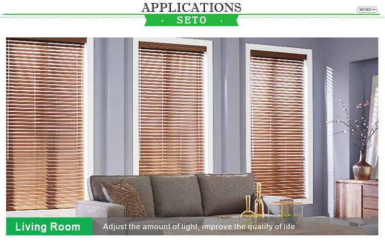 Decorative Window Shades Foam Wood Blinds with Good Blackout