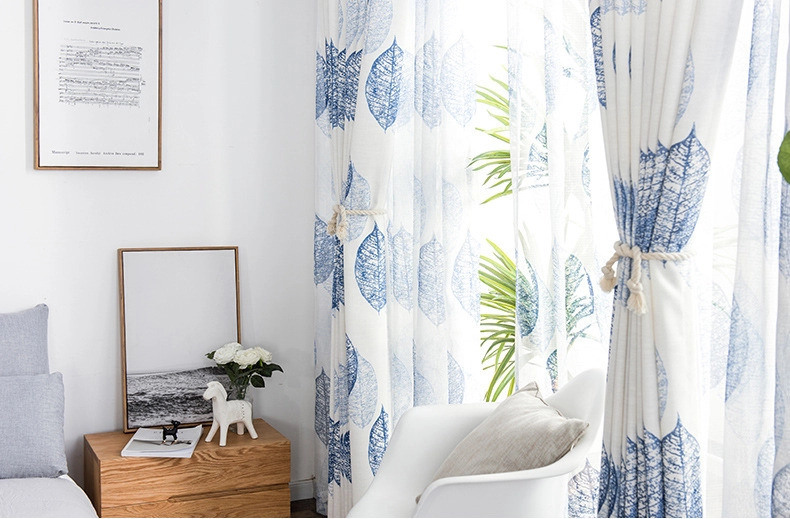Hot Selling Linen Blend Floral Printed Fabric Home Hotel Blackout Curtain Curtains Wholesale