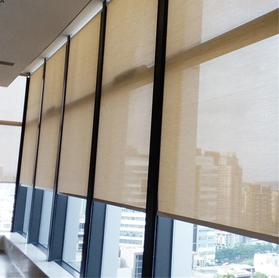 Office Indoor Roller Blinds with Aluminum Guide Track and Blinds Box