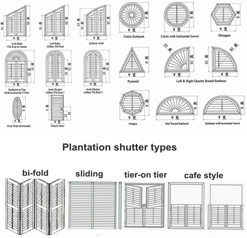 89mm Louver Window Shades White Wood Window Plantation Shutters