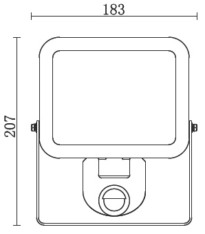 IP54 10W/20W/30W/50W 220-240V Slim LED Floodlight (DOB) with Motion Sensor, with Ce EMC RoHS Certificates