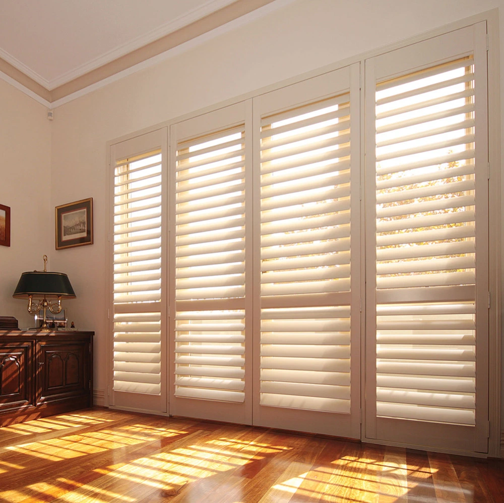 Custom Indoor Wood Window Blinds Folding Plantation Window Shutters