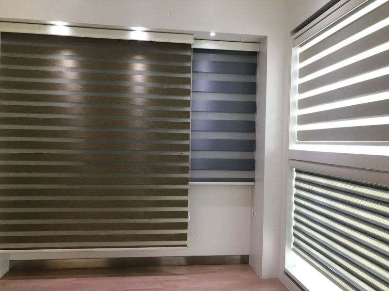 Horizontal Window Shade Blind Zebra Dual Roller Blinds Curtains