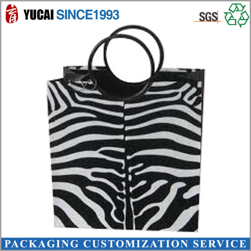 Fashion Zebra Pattern Paper Shopping Bag for Clothing