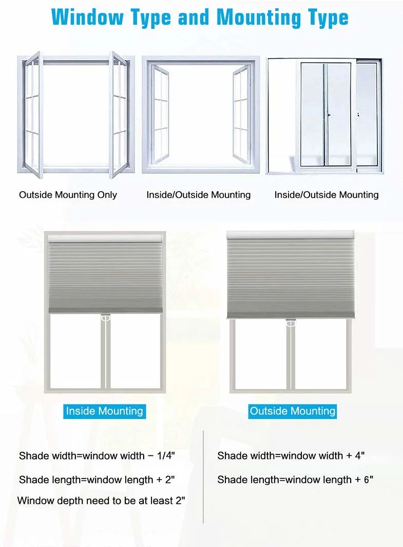 Window Blinds Cordless Light Filtering Cellular Shade