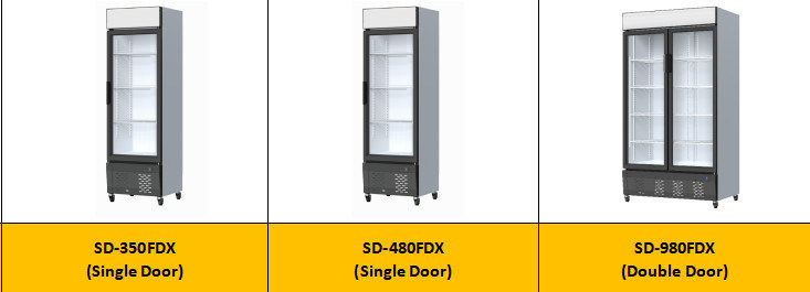 Dynamic Cooling Chilled Food Supermarkets Vertical Commercial Vertical Freezer