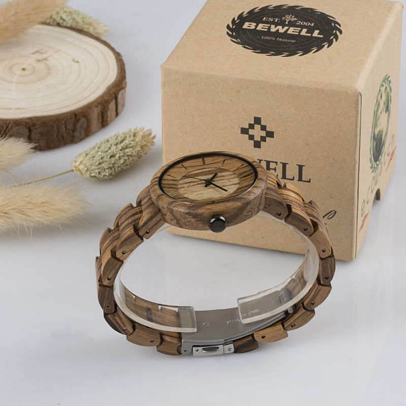 Fashionable Design Zebra Wood Band Wristwatches